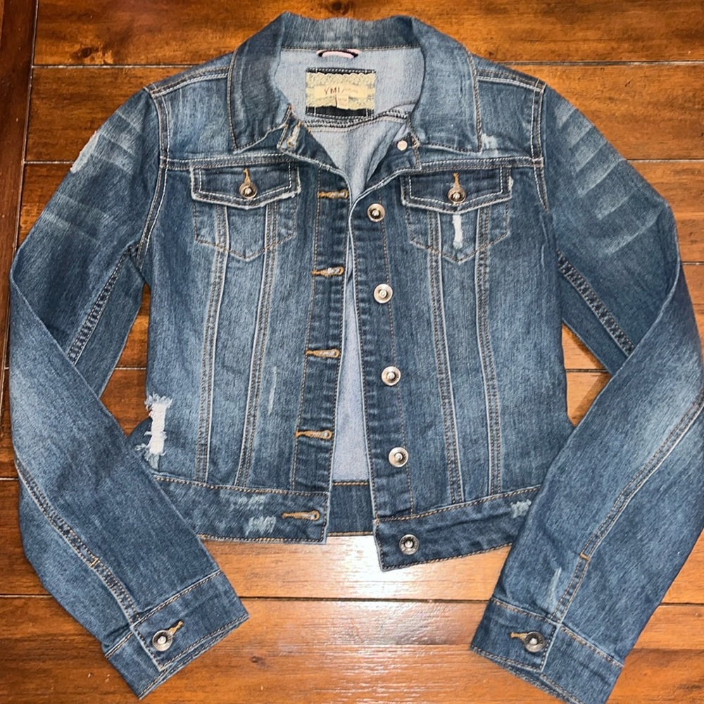 Distressed Denim Jacket YMI Jeans size Medium